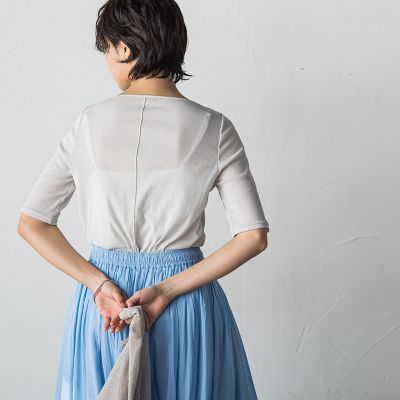 MAYSON GREY / メイソングレイ シアーテレココンパクトTシャツ≪洗濯機で洗える≫ MAYSON GREY｜シアーテレココンパクトTシャツ≪洗濯機で洗える