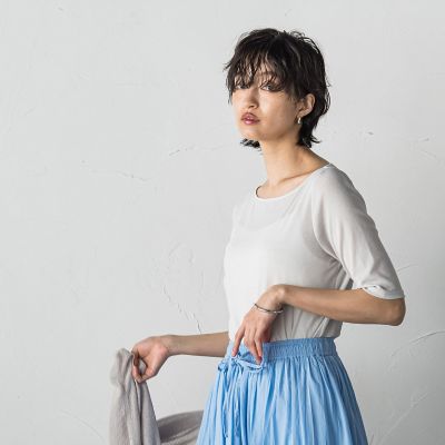 MAYSON GREY / メイソングレイ シアーテレココンパクトTシャツ≪洗濯機で洗える≫ シアーテレココンパクトTシャツ≪洗濯機で洗える≫ | MAYSON