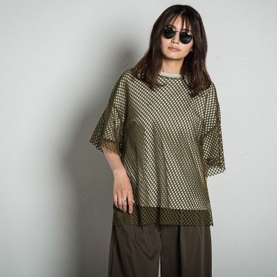 【SALE】MAYSON GREY（Women）/メイソングレイ メッシュセットBIG Tシャツ セット&#8810;手洗い可能&#8811; 19カーキ トップス【三越伊勢丹/公式】