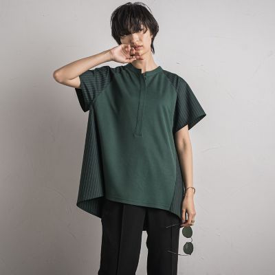 ストライプ前後ドッキングフレンチプルオーバー≪洗濯機で洗える≫