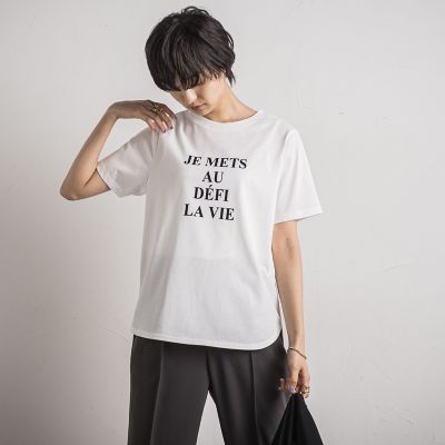 フロッキーロゴプリントＴシャツ≪手洗い可能≫