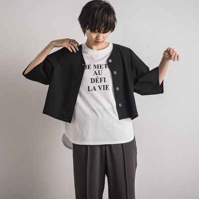 フロッキーロゴプリントＴシャツ≪手洗い可能≫