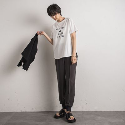 フロッキーロゴプリントＴシャツ≪手洗い可能≫