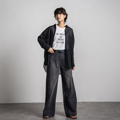 フロッキーロゴプリントＴシャツ≪手洗い可能≫
