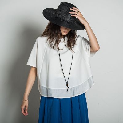 【ＷＥＢ限定】ポンチラグラン布帛切替プルオーバー≪洗濯機で洗える≫