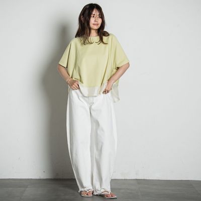 【ＷＥＢ限定】ポンチラグラン布帛切替プルオーバー≪洗濯機で洗える≫