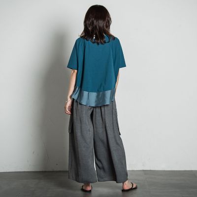 【ＷＥＢ限定】ポンチラグラン布帛切替プルオーバー≪洗濯機で洗える≫