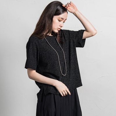 グリッター５分袖プルオーバー≪手洗い可能≫