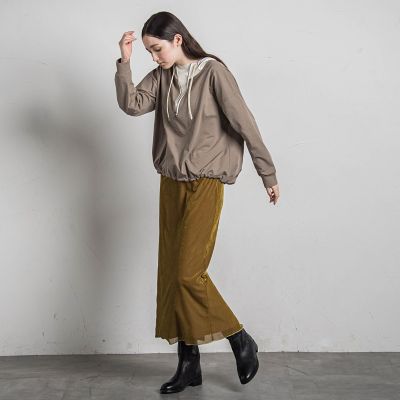 サテンフーディドッキングプルオーバー≪洗濯機で洗える≫