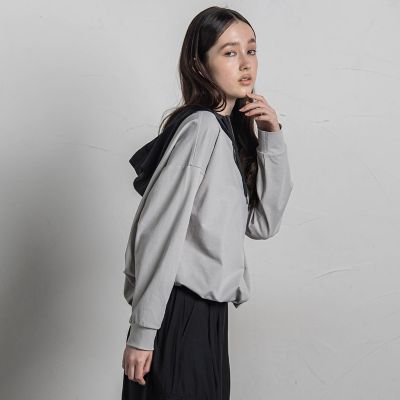 サテンフーディドッキングプルオーバー≪洗濯機で洗える≫