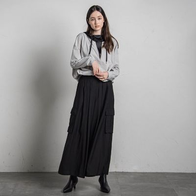 サテンフーディドッキングプルオーバー≪洗濯機で洗える≫
