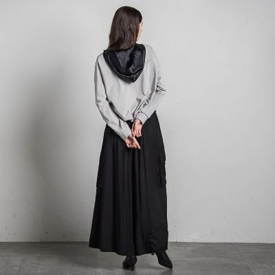 サテンフーディドッキングプルオーバー≪洗濯機で洗える≫