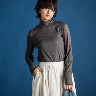 メランジリブタートルネックプルオーバー≪手洗い可能≫