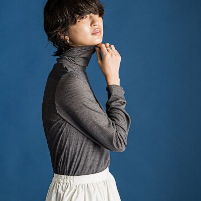 メランジリブタートルネックプルオーバー≪手洗い可能≫