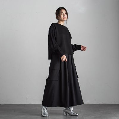 ニット セーター 3Dニットスリーブダンボールニットプルオーバー「手洗い可能」 レディース 3Dニットスリーブダンボールニットプルオーバー≪手洗い可能