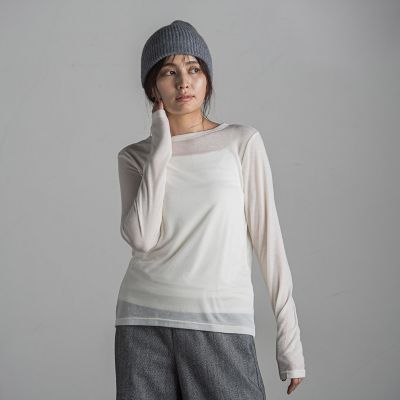 ロングスリーブクルーネックＴシャツ≪手洗い可能≫