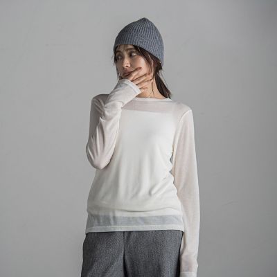 ロングスリーブクルーネックＴシャツ≪手洗い可能≫