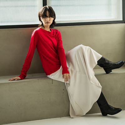ロングスリーブクルーネックＴシャツ≪手洗い可能≫