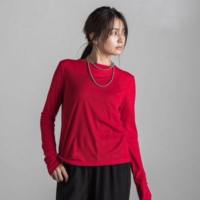 ロングスリーブクルーネックＴシャツ≪手洗い可能≫