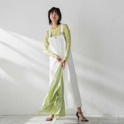 チュール使いラメリブロングＴシャツ≪手洗い可能≫