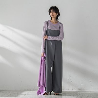 チュール使いラメリブロングＴシャツ≪手洗い可能≫