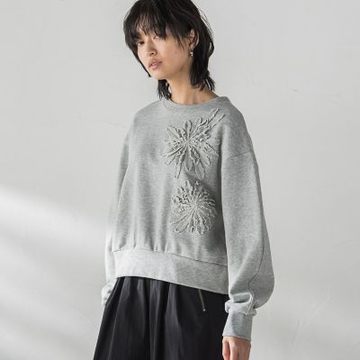 MAYSON GREY（Women）/メイソングレイ フラワーモチーフスウェットプルオーバー≪手洗い可能≫