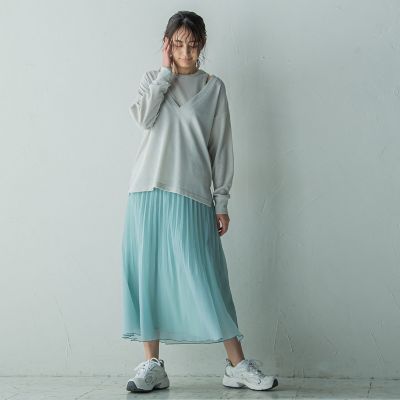 ＳＥＴ　スラブジャージタンクトップ＋深Ｖネックプルオーバー