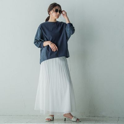 ストライプドッキングドルマンプルオーバー≪洗濯機で洗える≫ MAYSON GREY｜ストライプドッキングドルマンプルオーバー≪洗濯