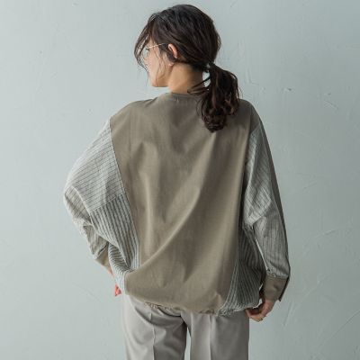 ストライプドッキングドルマンプルオーバー≪洗濯機で洗える≫