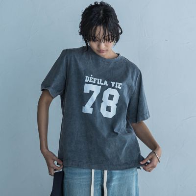 ＜MAYSON GREY（Women）＞ナンバリングヴィンテージＴシャツ≪洗濯機で洗える≫
