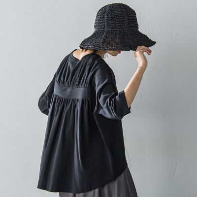 ＜MAYSON GREY（Women）＞オーガニックコットンバッグギャザーテーププルオーバー≪洗濯機で洗える≫