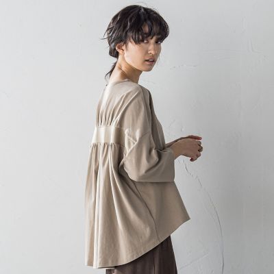 オーガニックコットンバッグギャザーテーププルオーバー≪洗濯機で洗える≫