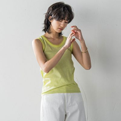 MAYSON GREY（Women）/メイソングレイ チュール使いラメリブタンクトップ&#8810;手洗い可能&#8811; 09グリーン トップス【三越伊勢丹/公式】