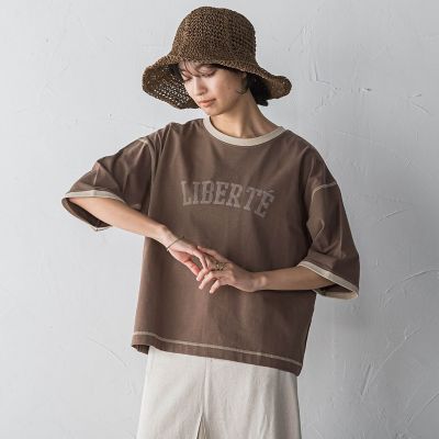 MAYSON GREY（Women）/メイソングレイ バイカラーパイピングロゴＴシャツ≪手洗い可能≫