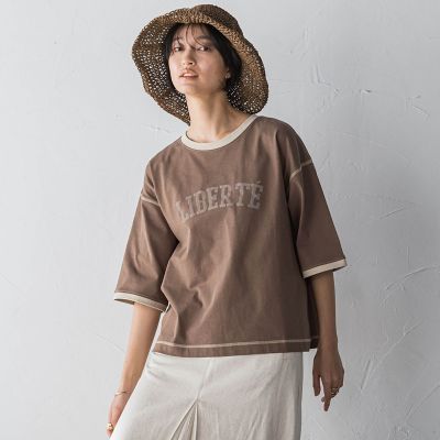 バイカラーパイピングロゴＴシャツ≪手洗い可能≫