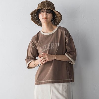 バイカラーパイピングロゴＴシャツ≪手洗い可能≫