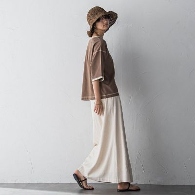 バイカラーパイピングロゴＴシャツ≪手洗い可能≫