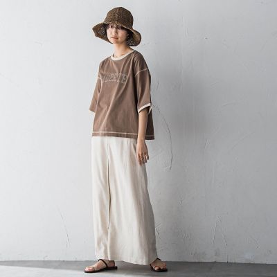 バイカラーパイピングロゴＴシャツ≪手洗い可能≫