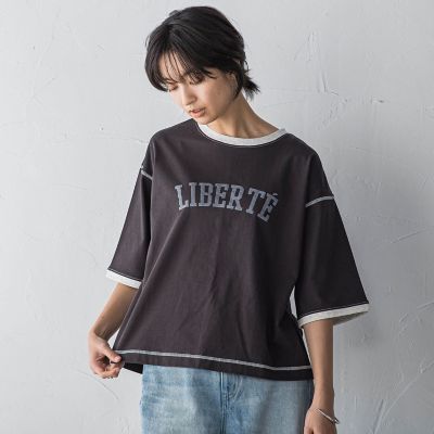 バイカラーパイピングロゴＴシャツ≪手洗い可能≫