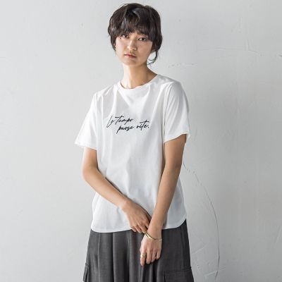 ハンドメッセージ刺繍ロゴＴシャツ≪洗濯機で洗える≫
