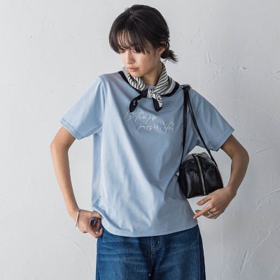ハンドメッセージ刺繍ロゴＴシャツ≪洗濯機で洗える≫