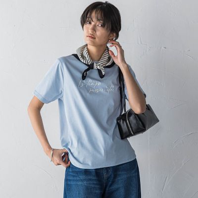 ハンドメッセージ刺繍ロゴＴシャツ≪洗濯機で洗える≫