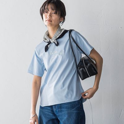 ハンドメッセージ刺繍ロゴＴシャツ≪洗濯機で洗える≫