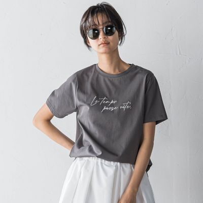ハンドメッセージ刺繍ロゴＴシャツ≪洗濯機で洗える≫