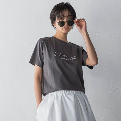ハンドメッセージ刺繍ロゴＴシャツ≪洗濯機で洗える≫