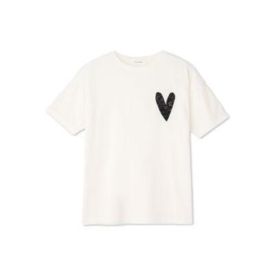 スパンコールハート刺繍Ｔシャツ≪洗濯機で洗える≫