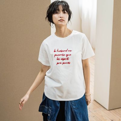 ブラシ刺繍ロゴＴシャツ≪手洗い可能≫