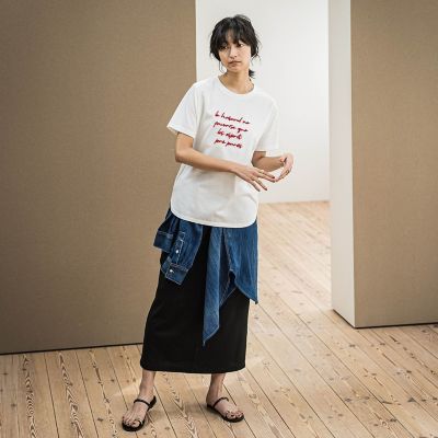 ブラシ刺繍ロゴＴシャツ≪手洗い可能≫