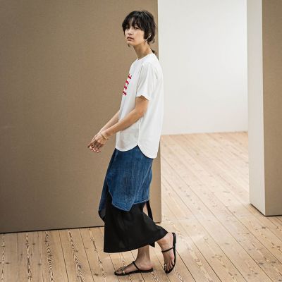 ブラシ刺繍ロゴＴシャツ≪手洗い可能≫