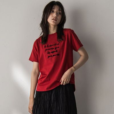ブラシ刺繍ロゴＴシャツ≪手洗い可能≫